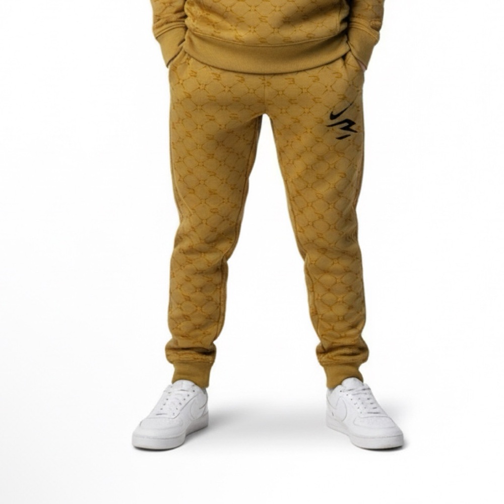 Nike Kids Yellow Patterned Joggers - Picture 1 of 5